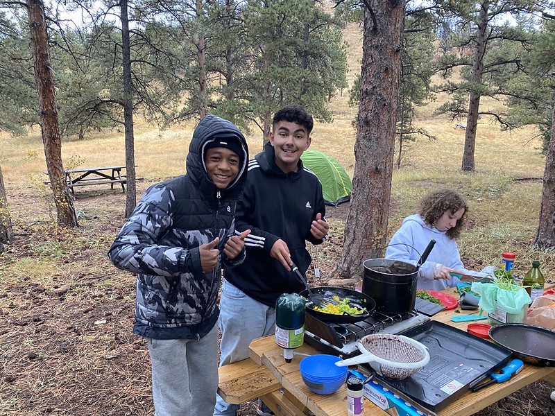 Students cooking dinner!