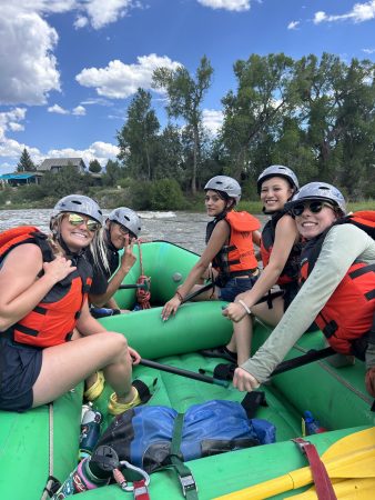 RiseUp Community High School students rafting on the Arkansas River during the Watershed Project trip