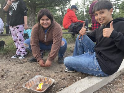 Students roast marshmallows for S'mores