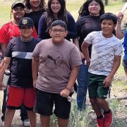 The Longmont Youth Center Overnight Camping Program group poses for a picture