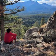 A CHS student reflects while taking in a beautiful view of the valley