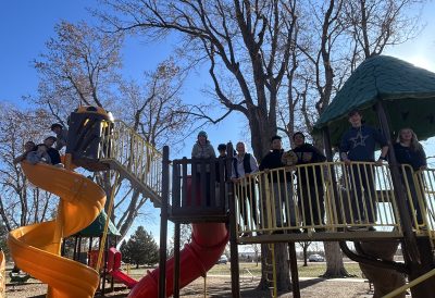 Students building connections during playground activities